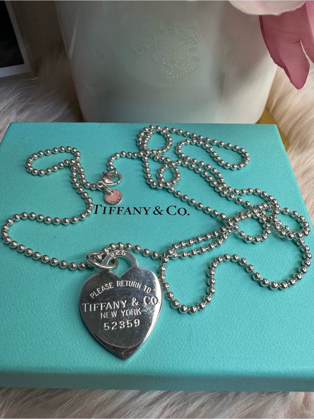 T & C tag necklace 32”
